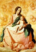 Francisco de Zurbaran virgin and child in the clouds oil painting on canvas